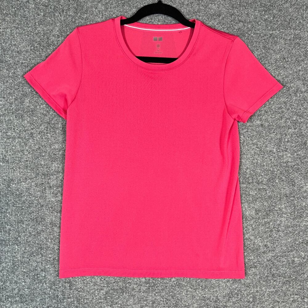 Uniqlo Shirt Womens‎ XS Pink Short Sleeve Tshirt Crewneck Performance Stretch